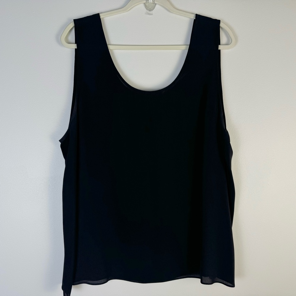 Harari Silk Poncho 1X Flowy Black White with Tank 2X Top Blouse Graphic Print - Picture 8 of 12